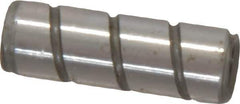 Jergens - 1/4" Diam x 3/4" Pin Length Alloy Steel Grooved Dowel Pin - C 47-58 & C 60-64 (Surface) Hardness, 1 Beveled & 1 Threaded End - All Tool & Supply