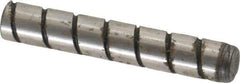 Jergens - 1/4" Diam x 1-1/2" Pin Length Alloy Steel Grooved Dowel Pin - C 47-58 & C 60-64 (Surface) Hardness, 1 Beveled & 1 Threaded End - All Tool & Supply