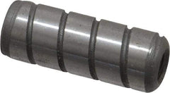 Jergens - 3/8" Diam x 1" Pin Length Alloy Steel Grooved Dowel Pin - C 47-58 & C 60-64 (Surface) Hardness, 1 Beveled & 1 Threaded End - All Tool & Supply