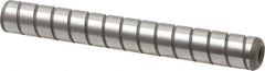 Jergens - 3/8" Diam x 3" Pin Length Alloy Steel Grooved Dowel Pin - C 47-58 & C 60-64 (Surface) Hardness, 1 Beveled & 1 Threaded End - All Tool & Supply