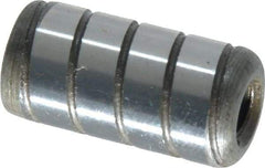 Jergens - 1/2" Diam x 1" Pin Length Alloy Steel Grooved Dowel Pin - C 47-58 & C 60-64 (Surface) Hardness, 1 Beveled & 1 Threaded End - All Tool & Supply