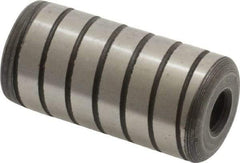 Jergens - 3/4" Diam x 1-1/2" Pin Length Alloy Steel Grooved Dowel Pin - C 47-58 & C 60-64 (Surface) Hardness, 1 Beveled & 1 Threaded End - All Tool & Supply