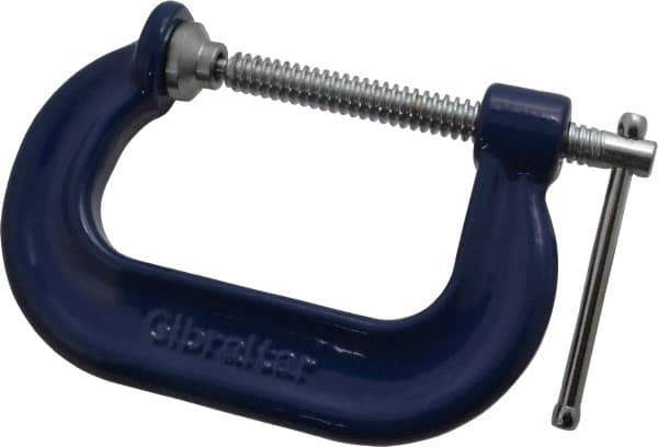 Gibraltar - Regular-Duty 3" Max Opening, 2-3/8" Throat Depth, Forged Steel Standard C-Clamp - 3,500 Lb Capacity, 0" Min Opening, Deep Throat - All Tool & Supply