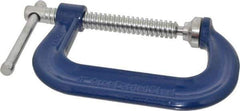 Gibraltar - Regular-Duty 4" Max Opening, 3-1/4" Throat Depth, Forged Steel Standard C-Clamp - 6,200 Lb Capacity, 0" Min Opening, Deep Throat - All Tool & Supply