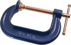 Gibraltar - Regular-Duty 3" Max Opening, 2-3/8" Throat Depth, Forged Steel Standard C-Clamp - 3,500 Lb Capacity, 0" Min Opening, Deep Throat, Copper Plated Screw - All Tool & Supply