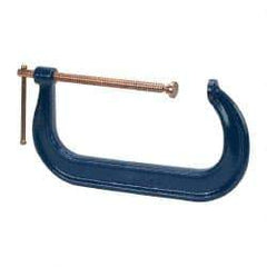 Gibraltar - Regular-Duty 12" Max Opening, 6-5/16" Throat Depth, Forged Steel Standard C-Clamp - 9,500 Lb Capacity, 3" Min Opening, Deep Throat, Copper Plated Screw - All Tool & Supply