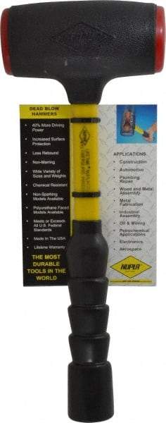 NUPLA - 48 oz Head 2-3/16" Face Diam Urethane Dead Blow Hammer - 14-5/16" OAL, Fiberglass Handle - All Tool & Supply