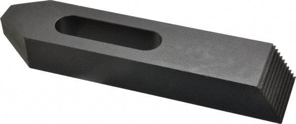 Gibraltar - 3/4" Stud, Steel, Serrated Strap Clamp - 2-3/16" Travel, 8" OAL x 1-3/4" Wide x 1-1/8" High, Black Oxide Finish, Tapered Nose - All Tool & Supply