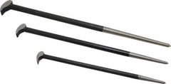 Value Collection - 3 Piece Rolling Head Pry Bar Set - 5/8" Head Width, Includes 12, 16 & 20" Lengths - All Tool & Supply