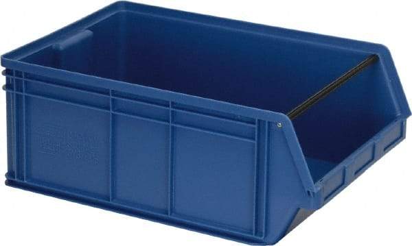 Quantum Storage - 140 Lb. Load Capacity, 29" Deep, Blue Polyethylene Hopper Stacking Bin - 11-7/8" High x 18-3/8" Wide x 29" Long - All Tool & Supply