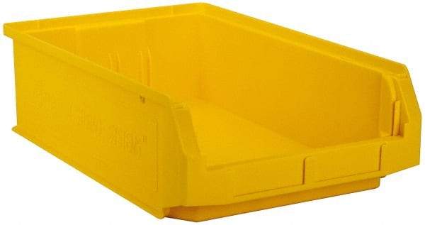 Quantum Storage - 80 Lb. Load Capacity, 19-3/4" Deep, Yellow Polyethylene Hopper Stacking Bin - 5-7/8" High x 12-3/8" Wide x 19-3/4" Long - All Tool & Supply