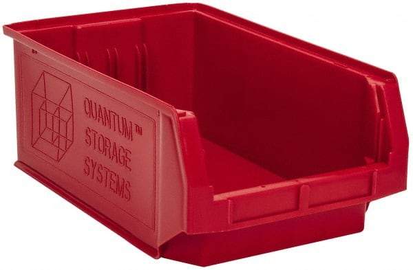 Quantum Storage - 90 Lb. Load Capacity, 19-3/4" Deep, Red Polyethylene Hopper Stacking Bin - 7-7/8" High x 12-3/8" Wide x 19-3/4" Long - All Tool & Supply