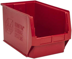 Quantum Storage - 100 Lb. Load Capacity, 19-3/4" Deep, Red Polyethylene Hopper Stacking Bin - 11-7/8" High x 12-3/8" Wide x 19-3/4" Long - All Tool & Supply