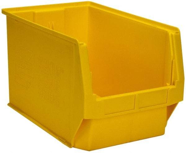 Quantum Storage - 100 Lb. Load Capacity, 19-3/4" Deep, Yellow Polyethylene Hopper Stacking Bin - 11-7/8" High x 12-3/8" Wide x 19-3/4" Long - All Tool & Supply