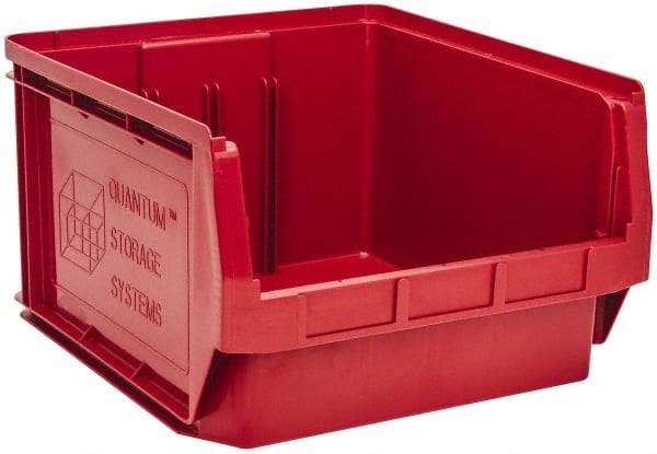 Quantum Storage - 120 Lb. Load Capacity, 19-3/4" Deep, Red Polyethylene Hopper Stacking Bin - 11-7/8" High x 18-3/8" Wide x 19-3/4" Long - All Tool & Supply