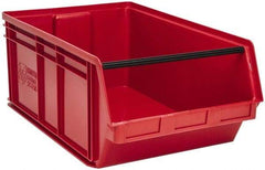 Quantum Storage - 140 Lb. Load Capacity, 29" Deep, Red Polyethylene Hopper Stacking Bin - 11-7/8" High x 18-3/8" Wide x 29" Long - All Tool & Supply