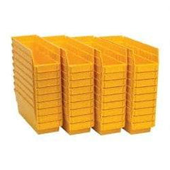 Quantum Storage - 50 Lb. Load Capacity, 11-5/8" Deep, Yellow Polypropylene Hopper Shelf Bin - 4" High x 4-1/8" Wide x 11-5/8" Long - All Tool & Supply