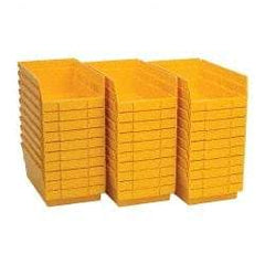 Quantum Storage - 50 Lb. Load Capacity, 11-5/8" Deep, Yellow Polypropylene Hopper Shelf Bin - 4" High x 6-5/8" Wide x 11-5/8" Long - All Tool & Supply