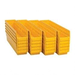 Quantum Storage - 50 Lb. Load Capacity, 17-7/8" Deep, Yellow Polypropylene Hopper Shelf Bin - 4" High x 4-1/8" Wide x 17-7/8" Long - All Tool & Supply