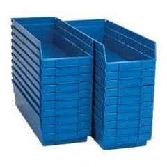 Quantum Storage - 50 Lb. Load Capacity, 17-7/8" Deep, Blue Polypropylene Hopper Shelf Bin - 4" High x 6-5/8" Wide x 17-7/8" Long - All Tool & Supply