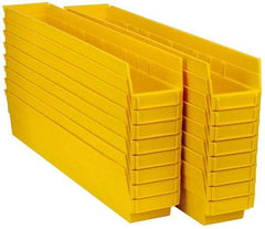 Quantum Storage - 50 Lb. Load Capacity, 23-5/8" Deep, Yellow Polypropylene Hopper Shelf Bin - 4" High x 4-1/8" Wide x 23-5/8" Long - All Tool & Supply