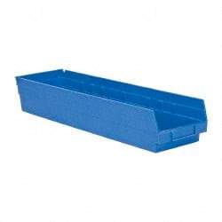 Quantum Storage - 50 Lb. Load Capacity, 23-5/8" Deep, Blue Polypropylene Hopper Shelf Bin - 4" High x 6-5/8" Wide x 23-5/8" Long - All Tool & Supply