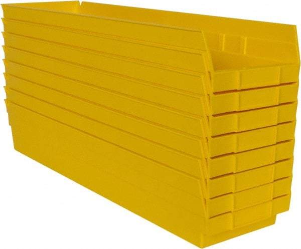 Quantum Storage - 50 Lb. Load Capacity, 23-5/8" Deep, Yellow Polypropylene Hopper Shelf Bin - 4" High x 6-5/8" Wide x 23-5/8" Long - All Tool & Supply