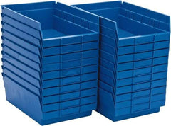 Quantum Storage - 50 Lb. Load Capacity, 11-5/8" Deep, Blue Polypropylene Hopper Shelf Bin - 4" High x 8-3/8" Wide x 11-5/8" Long - All Tool & Supply