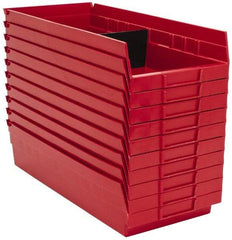 Quantum Storage - 50 Lb. Load Capacity, 17-7/8" Deep, Red Polypropylene Hopper Shelf Bin - 4" High x 8-3/8" Wide x 17-7/8" Long - All Tool & Supply