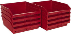 Quantum Storage - 50 Lb. Load Capacity, 11-5/8" Deep, Red Polypropylene Hopper Shelf Bin - 4" High x 11-1/8" Wide x 11-5/8" Long - All Tool & Supply