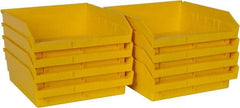 Quantum Storage - 50 Lb. Load Capacity, 11-5/8" Deep, Yellow Polypropylene Hopper Shelf Bin - 4" High x 11-1/8" Wide x 11-5/8" Long - All Tool & Supply