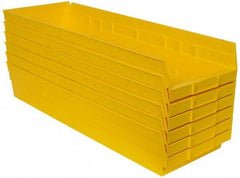 Quantum Storage - 50 Lb. Load Capacity, 23-5/8" Deep, Yellow Polypropylene Hopper Shelf Bin - 4" High x 8-3/8" Wide x 23-5/8" Long - All Tool & Supply