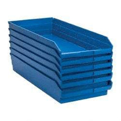 Quantum Storage - 50 Lb. Load Capacity, 23-5/8" Deep, Blue Polypropylene Hopper Shelf Bin - 4" High x 11-1/8" Wide x 23-5/8" Long - All Tool & Supply