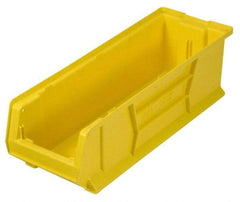 Quantum Storage - 100 Lb. Load Capacity, 23-7/8" Deep, Yellow Polypropylene Hopper Stacking Bin - 7" High x 8-1/4" Wide x 23-7/8" Long - All Tool & Supply