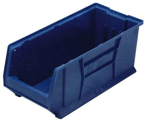 Quantum Storage - 100 Lb. Load Capacity, 23-7/8" Deep, Blue Polypropylene Hopper Stacking Bin - 9" High x 8-1/4" Wide x 23-7/8" Long - All Tool & Supply