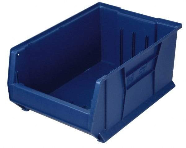 Quantum Storage - 100 Lb. Load Capacity, 23-7/8" Deep, Blue Polypropylene Hopper Stacking Bin - 7" High x 11" Wide x 23-7/8" Long - All Tool & Supply