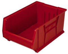 Quantum Storage - 100 Lb. Load Capacity, 23-7/8" Deep, Red Polypropylene Hopper Stacking Bin - 7" High x 11" Wide x 23-7/8" Long - All Tool & Supply