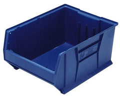 Quantum Storage - 100 Lb. Load Capacity, 23-7/8" Deep, Blue Polypropylene Hopper Stacking Bin - 12" High x 18-1/4" Wide x 23-7/8" Long - All Tool & Supply