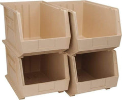 Quantum Storage - 75 Lb. Load Capacity, 18" Deep, Ivory Polypropylene Hopper Stacking Bin - 10" High x 11" Wide x 18" Long - All Tool & Supply