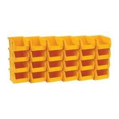 Quantum Storage - 10 Lb. Load Capacity, 5-3/8" Deep, Yellow Polypropylene Hopper Stacking Bin - 3" High x 4-1/8" Wide x 5-3/8" Long - All Tool & Supply