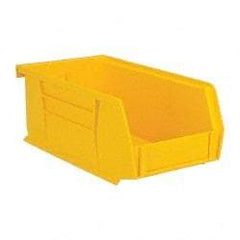 Quantum Storage - 10 Lb. Load Capacity, 7-3/8" Deep, Yellow Polypropylene Hopper Stacking Bin - 3" High x 4-1/8" Wide x 7-3/8" Long - All Tool & Supply