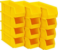 Quantum Storage - 30 Lb. Load Capacity, 10-7/8" Deep, Yellow Polypropylene Hopper Stacking Bin - 4" High x 4-1/8" Wide x 10-7/8" Long - All Tool & Supply