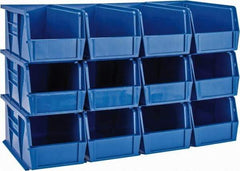 Quantum Storage - 30 Lb. Load Capacity, 10-7/8" Deep, Blue Polypropylene Hopper Stacking Bin - 5" High x 5-1/2" Wide x 10-7/8" Long - All Tool & Supply