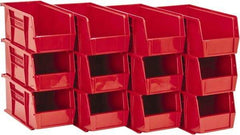 Quantum Storage - 30 Lb. Load Capacity, 10-7/8" Deep, Red Polypropylene Hopper Stacking Bin - 5" High x 5-1/2" Wide x 10-7/8" Long - All Tool & Supply