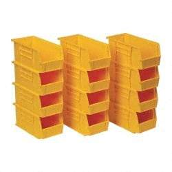 Quantum Storage - 30 Lb. Load Capacity, 10-7/8" Deep, Yellow Polypropylene Hopper Stacking Bin - 5" High x 5-1/2" Wide x 10-7/8" Long - All Tool & Supply