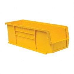 Quantum Storage - 50 Lb. Load Capacity, 14-3/4" Deep, Yellow Polypropylene Hopper Stacking Bin - 5" High x 5-1/2" Wide x 14-3/4" Long - All Tool & Supply