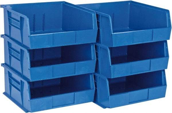 Quantum Storage - 50 Lb. Load Capacity, 10-7/8" Deep, Blue Polypropylene Hopper Stacking Bin - 5" High x 11" Wide x 10-7/8" Long - All Tool & Supply