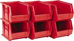 Quantum Storage - 50 Lb. Load Capacity, 10-3/4" Deep, Red Polypropylene Hopper Stacking Bin - 7" High x 8-1/4" Wide x 10-3/4" Long - All Tool & Supply