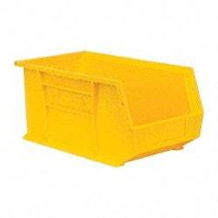 Quantum Storage - 60 Lb. Load Capacity, 14-3/4" Deep, Yellow Polypropylene Hopper Stacking Bin - 7" High x 8-1/4" Wide x 14-3/4" Long - All Tool & Supply