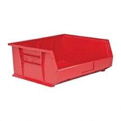 Quantum Storage - 75 Lb. Load Capacity, 14-3/4" Deep, Red Polypropylene Hopper Stacking Bin - 7" High x 16-1/2" Wide x 14-3/4" Long - All Tool & Supply